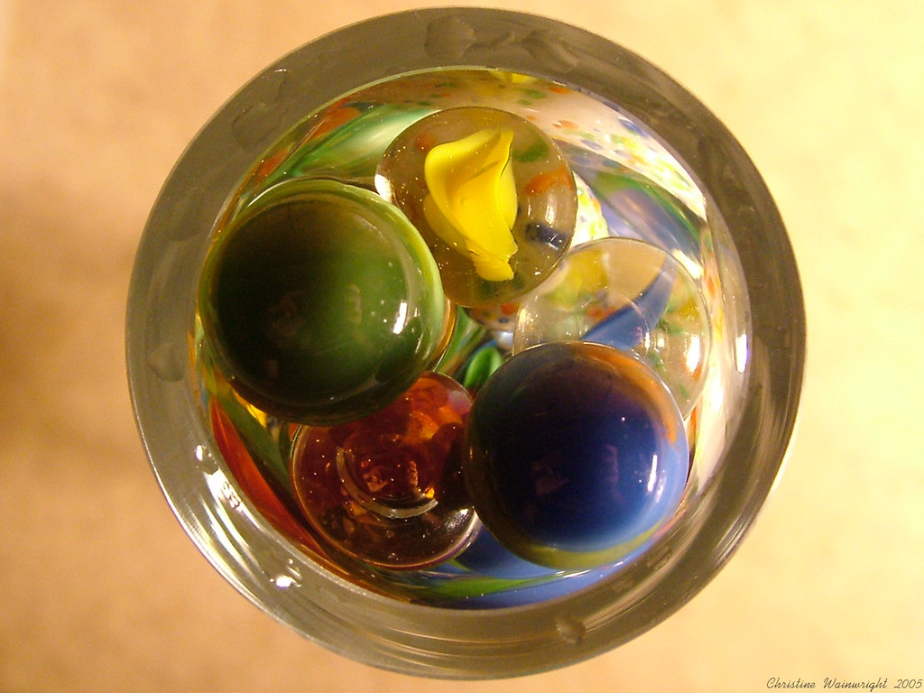 Marbles in a Vase 1 Marbles in a tall, thin, vase Chrissy