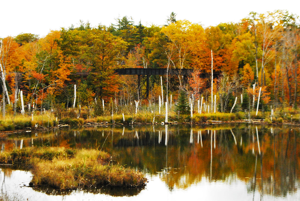 Fall colors railroad and pond Marquette, MI There is thi… Flickr