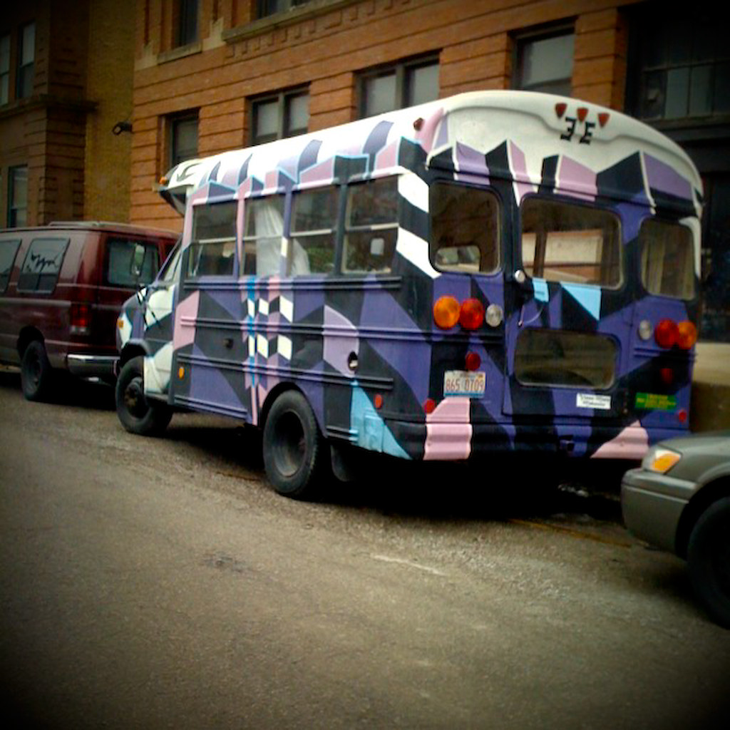 love this school bus paint job. spotted in the west loop,… Flickr
