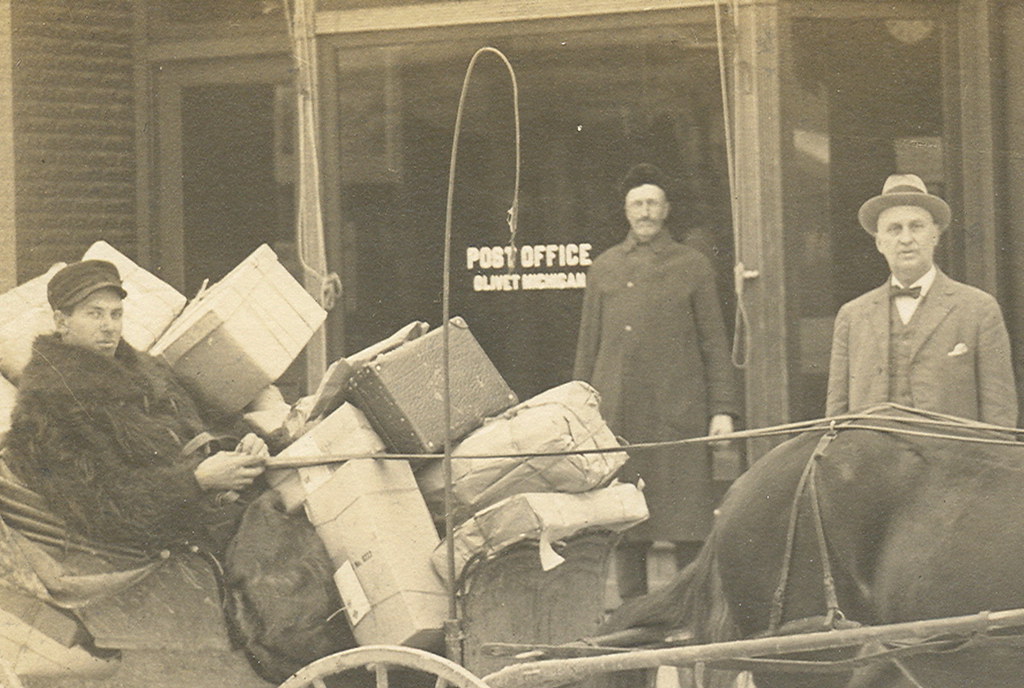 Olivet MI RPPC GREAT Post Office View Postal Workers Possi… Flickr