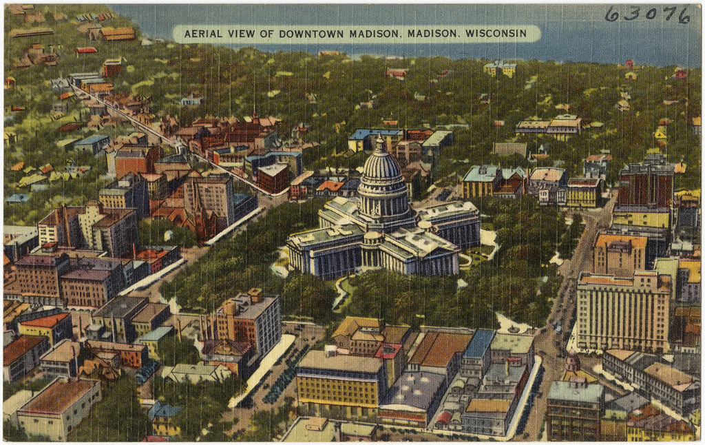 Aerial view of Downtown Madison, Madison, Wisconsin Flickr