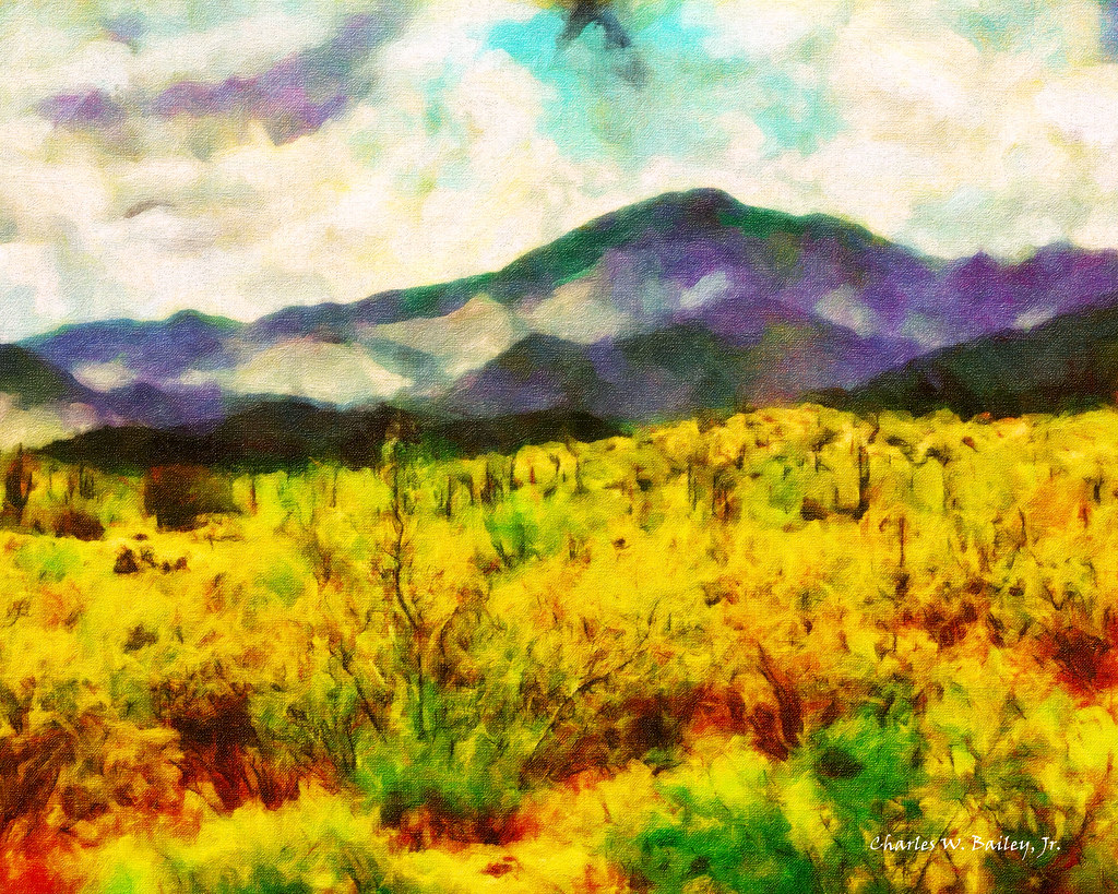 Digital Oil Painting of Saguaro National Park Photo of the… Flickr
