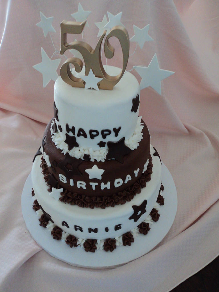 3 Tier 50th Birthday Cake 50th Birthday 3tier cake ThreeTiered cake for a 50th bir&hellip; Flickr
