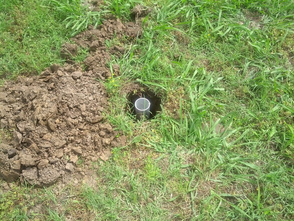 Sleeve and post hole for anemometer mast checking depth of… Flickr