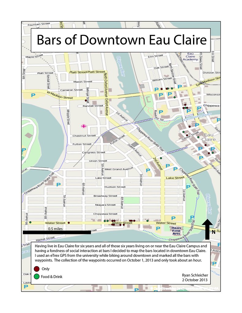 GPS of Downtown Eau Claire, WI Bars Ryan Schleicher Flickr