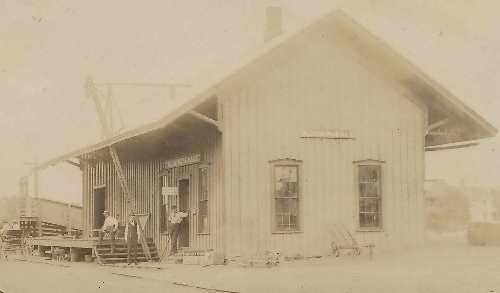 SW Bloomingdale MI RPPC 1908 MCRR DEPOT on line from Kalam… Flickr