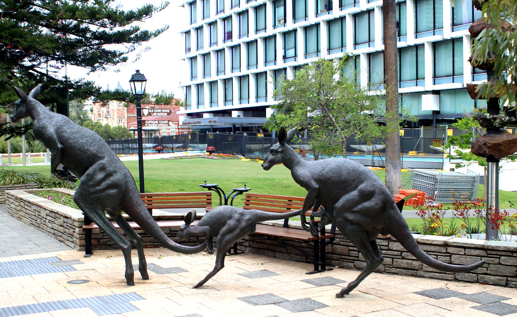 Kangaroo Statues in Perth Australia 2016. Eric Dodd Flickr