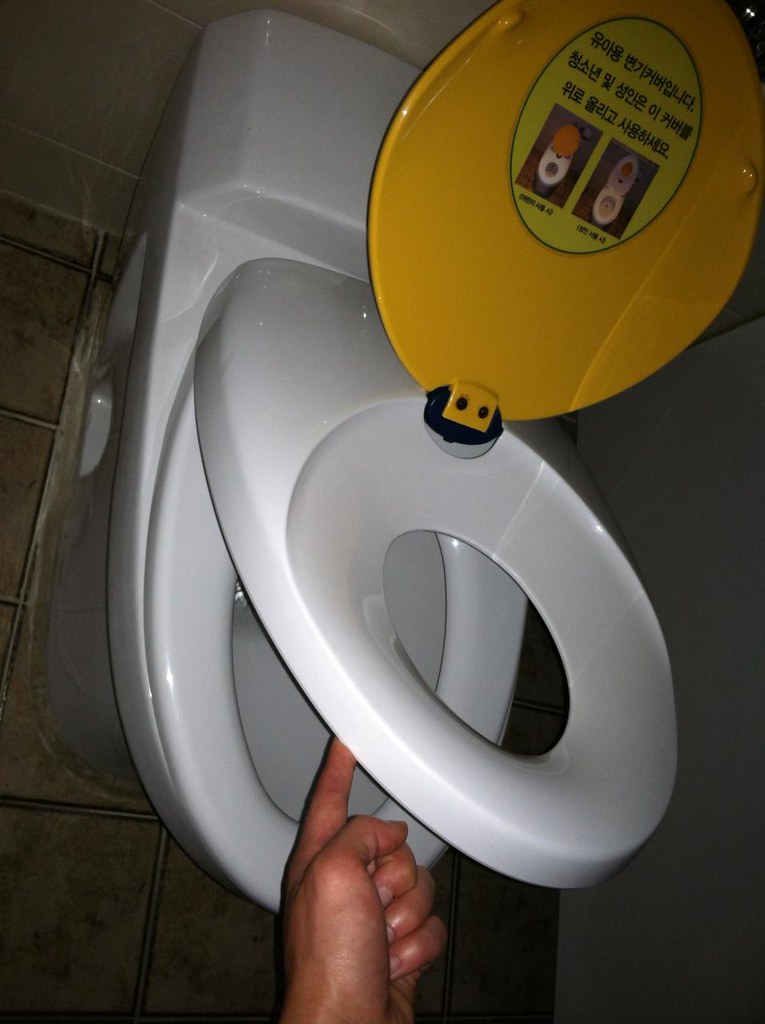 Potty seats in public restrooms These were in the ladies' … Flickr