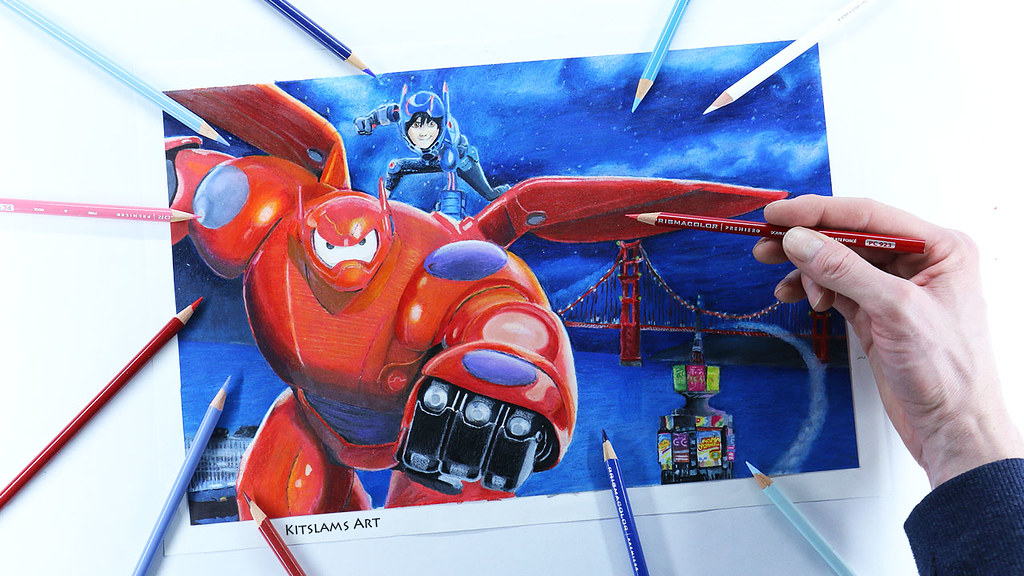 Big Hero 6 Drawing Pencil color drawing of Big Hero 6. Vid… Flickr