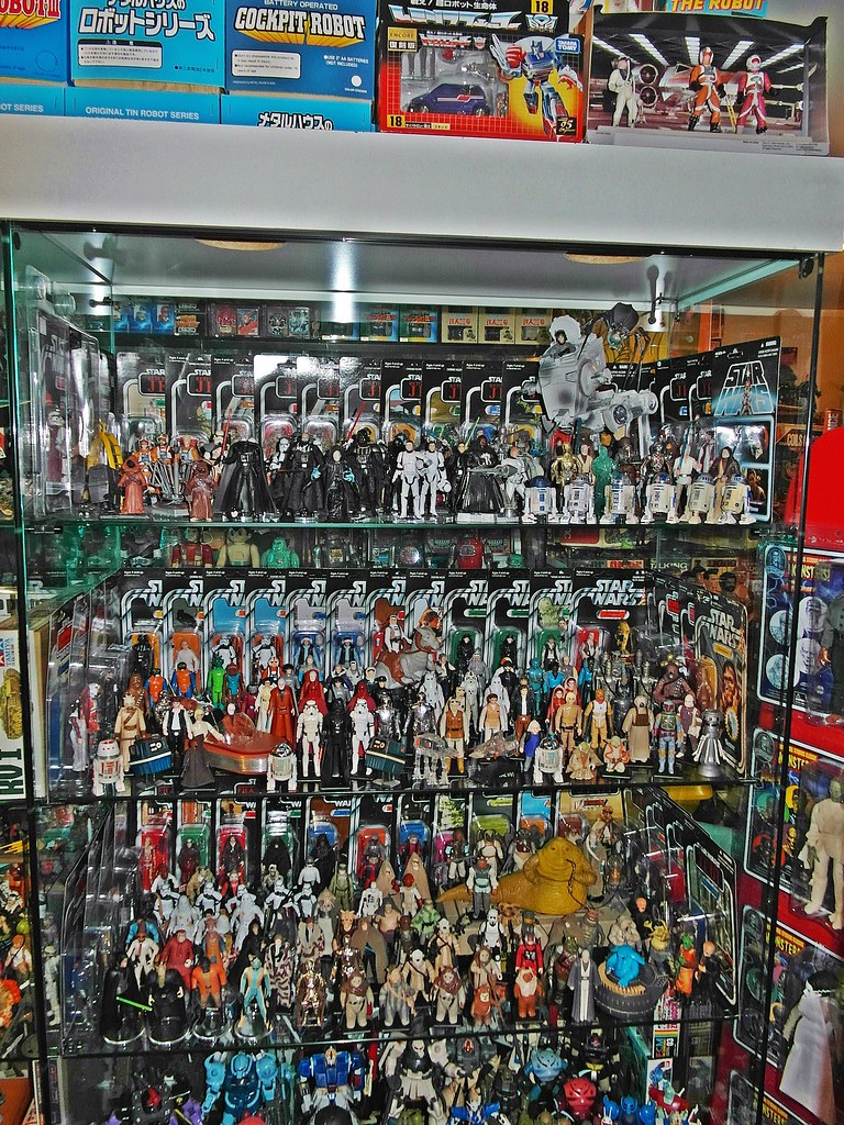 Toy Room Rearrangement Temporary Display of Star Wars Loose Figures and some Vintage Carded