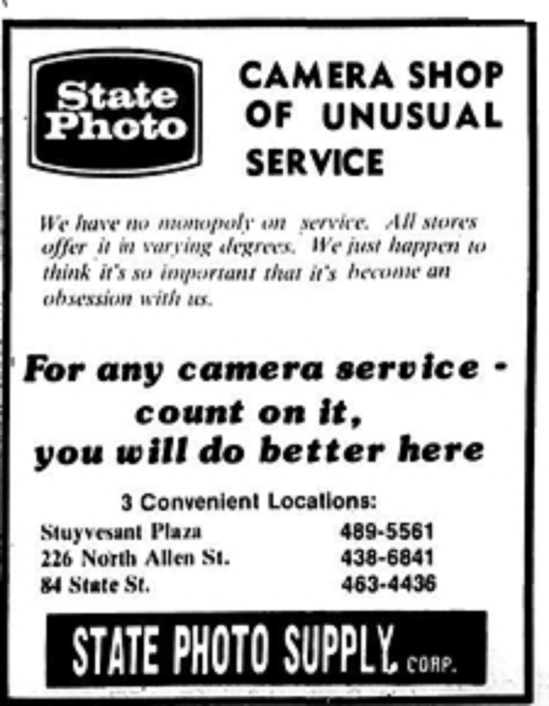 state photo supply store ad 1960s albany ny AlbanyGroup Archive Flickr