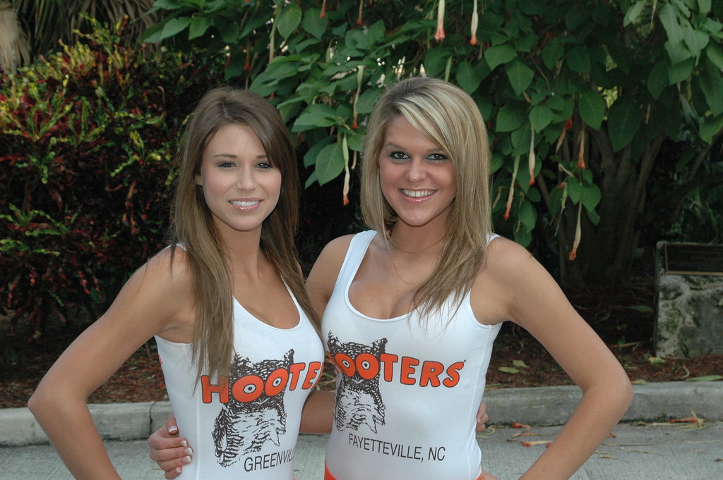 Hooter girls posing for me outside hootervillefan Flickr