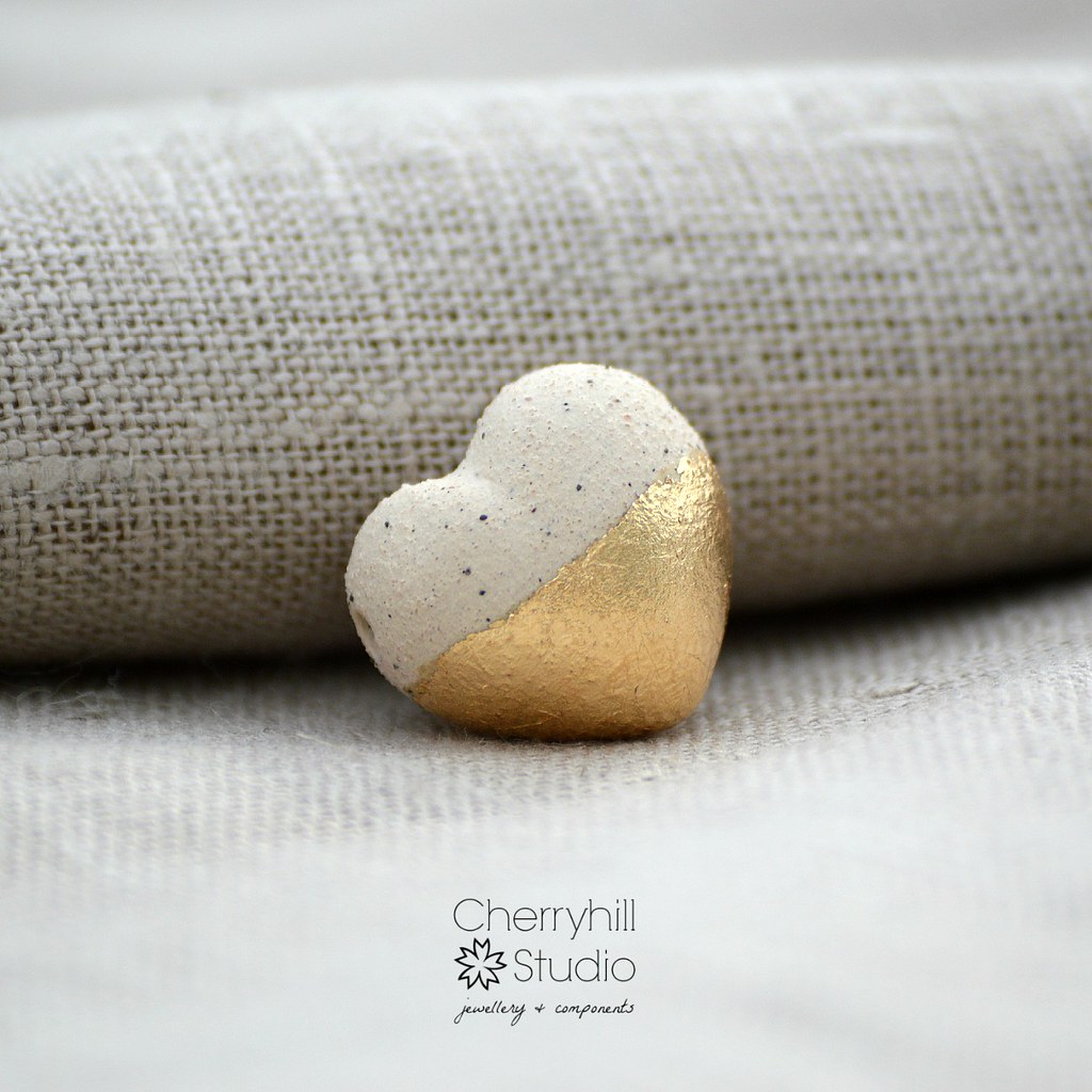 heart of gold stoneware & 24k gold leaf Melanie McGready Flickr
