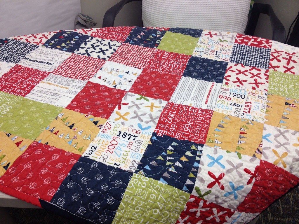 Donation Baby Quilt Front of quilt. Quilted using a meande… Flickr