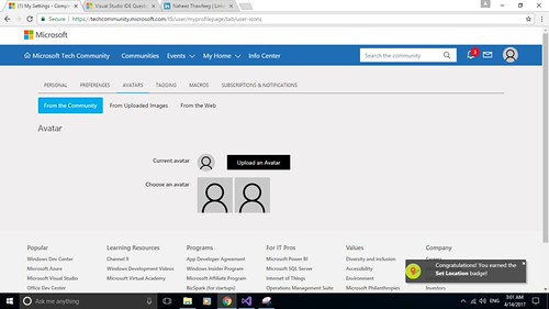 Update my profile Training, Certification, and Program Support