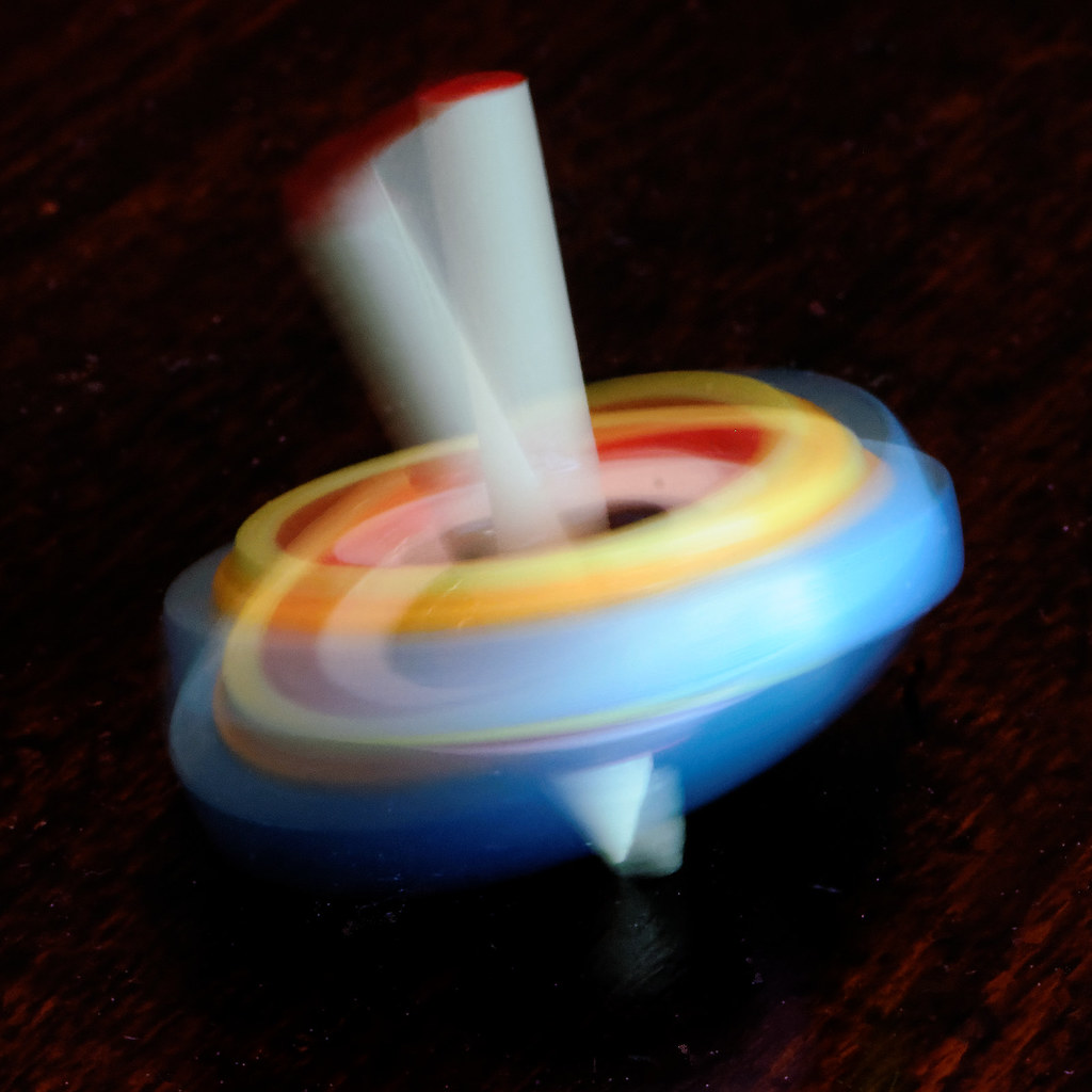 Final Spin Multicolor spin top just before losing balance… Dr