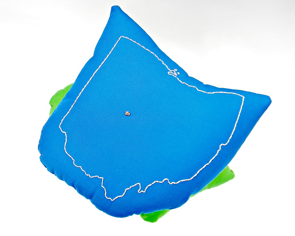 State of Ohio Map Pillow Hand Embroidered in Blue www.etsy… Flickr