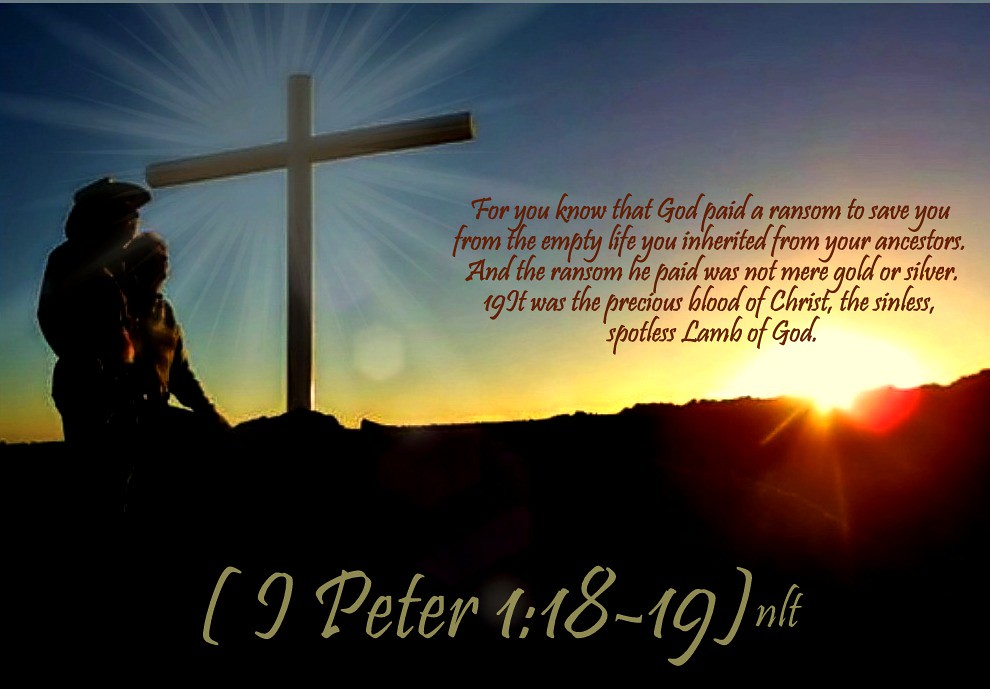 I Peter 11819 nlt 070313 Today's Bible Scripture. Bob Smerecki