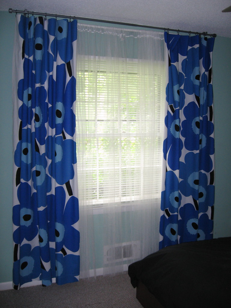 Yay, Marimekko curtains! Marimekko Unikko blue Flickr