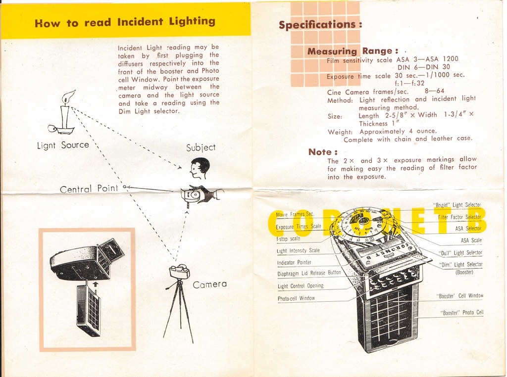 Walz Exposure Meter B With Booster How To Read Inc… Flickr