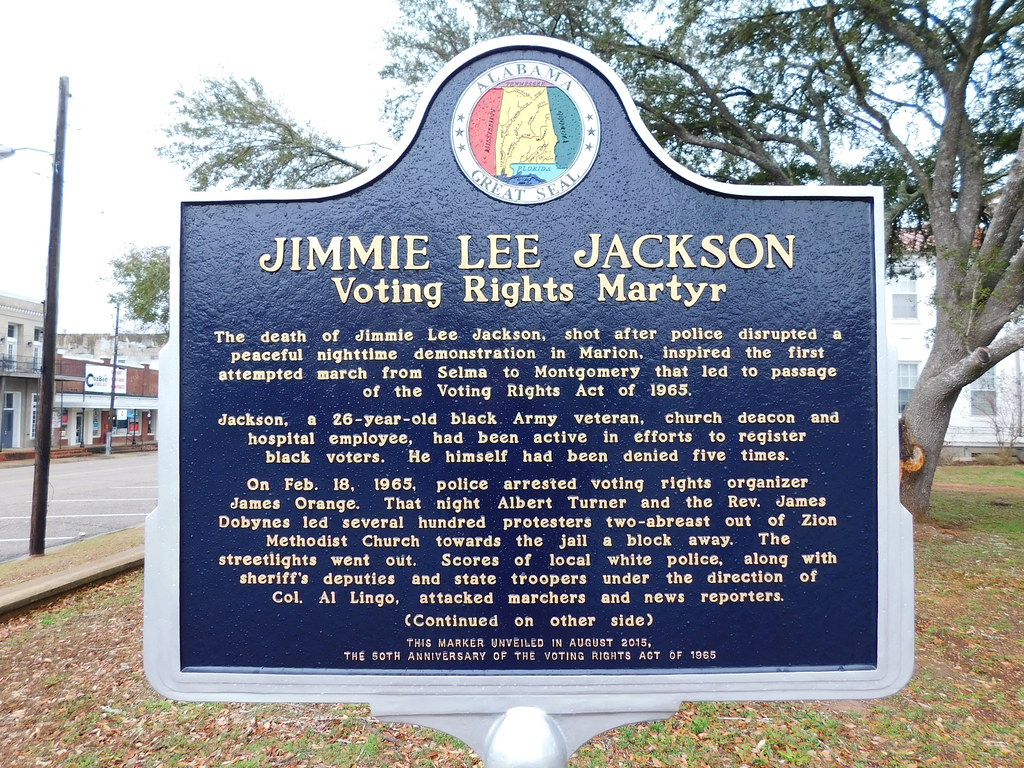 Jimmie Lee Jackson Historic Marker Marion, Alabama Jimmy Emerson