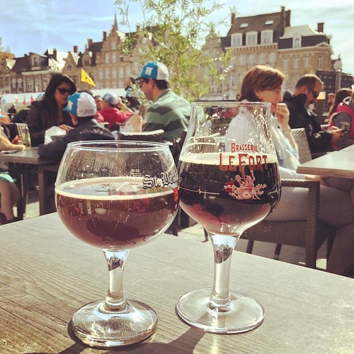 Dark Belgian beers on a bright sunny day in Ypres Winniepix Flickr