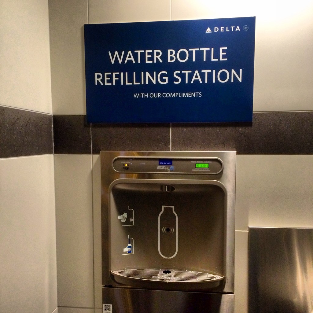 water bottle refilling station at LGA by Delta water bottl… Flickr