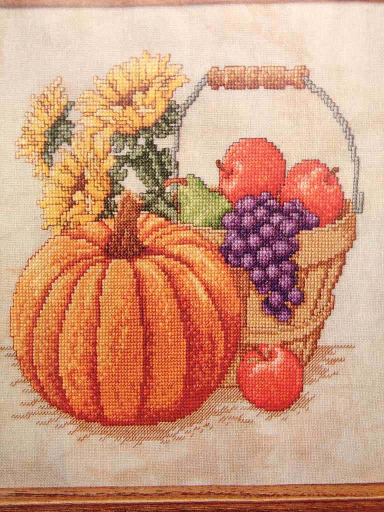 Harvest Basket Crossstitch Started 82213 Pattern from J… Flickr