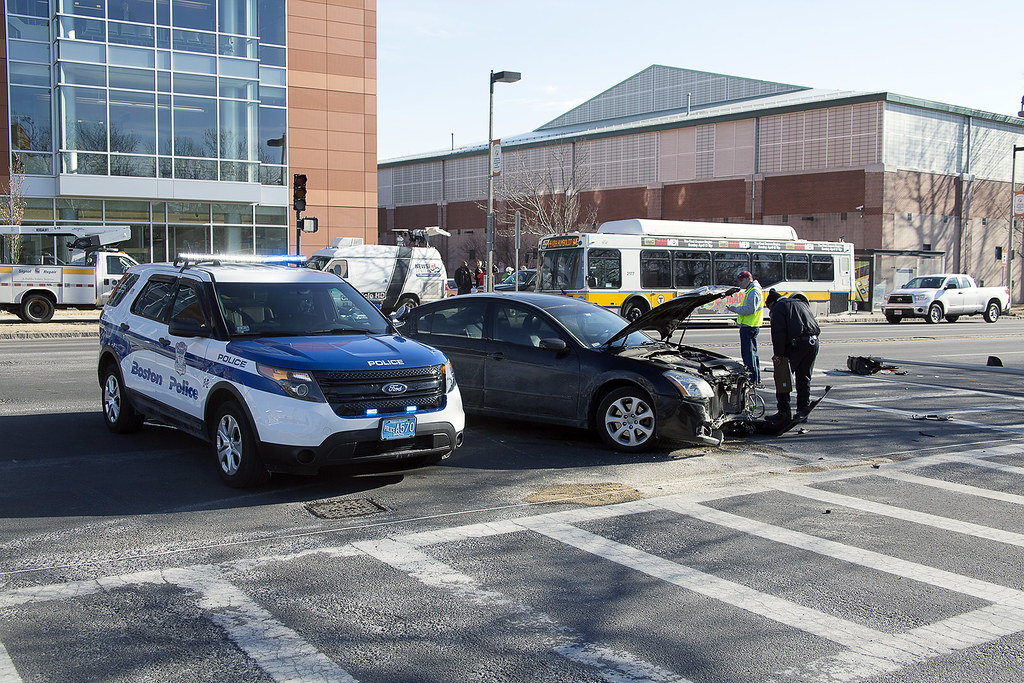 Boston MA Two Car Crash Sends Four to Hospital, Mother & Child
