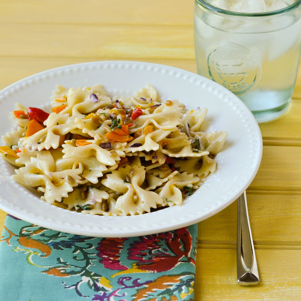 lemon honey pasta salad Good Thymes and Good Food Flickr