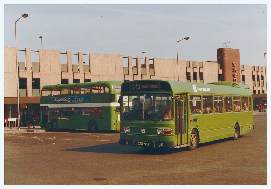 East Midland Leyland National 570, Mansfield Bus Station 1984 a photo