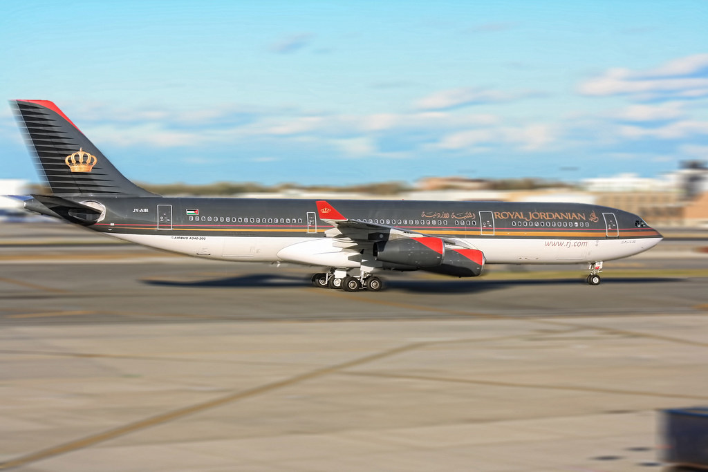 New York City JFK Royal Jordanian Airline Airbus A340211 JYAIB a