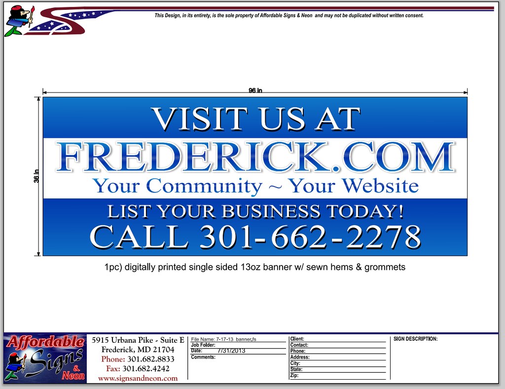 Affordable Signs and Neon Frederick Banner This banner wil… Flickr