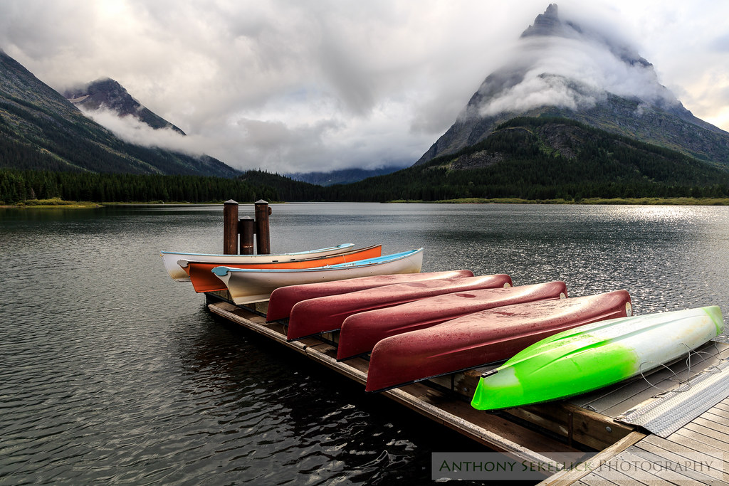 Canoes Swiftcurrent Lake, Glacier National Park Anthony Sekellick