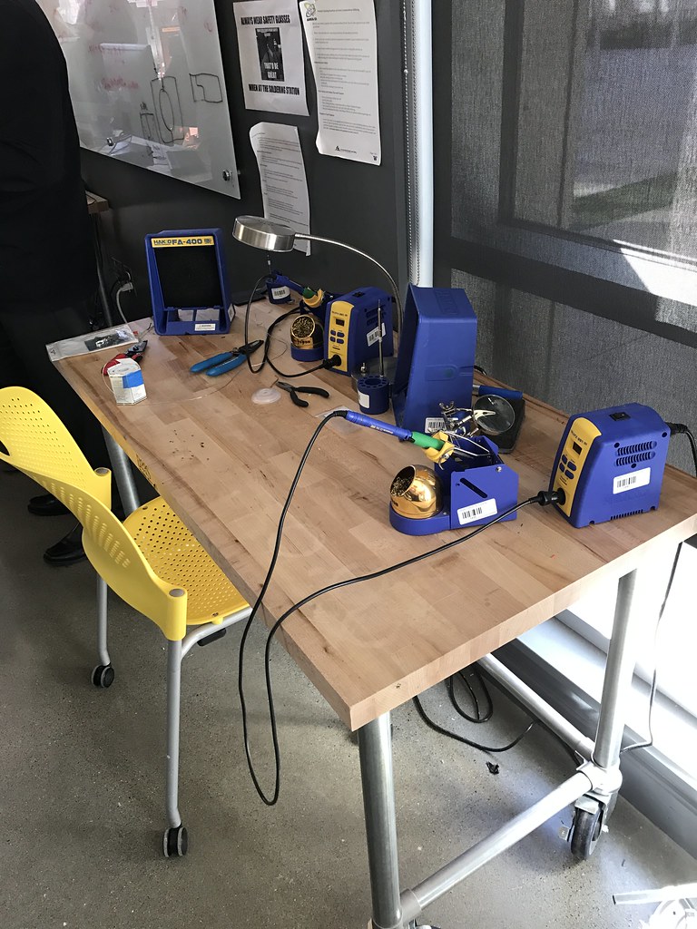 Makerspace Soldering desk JJ Thorp Flickr