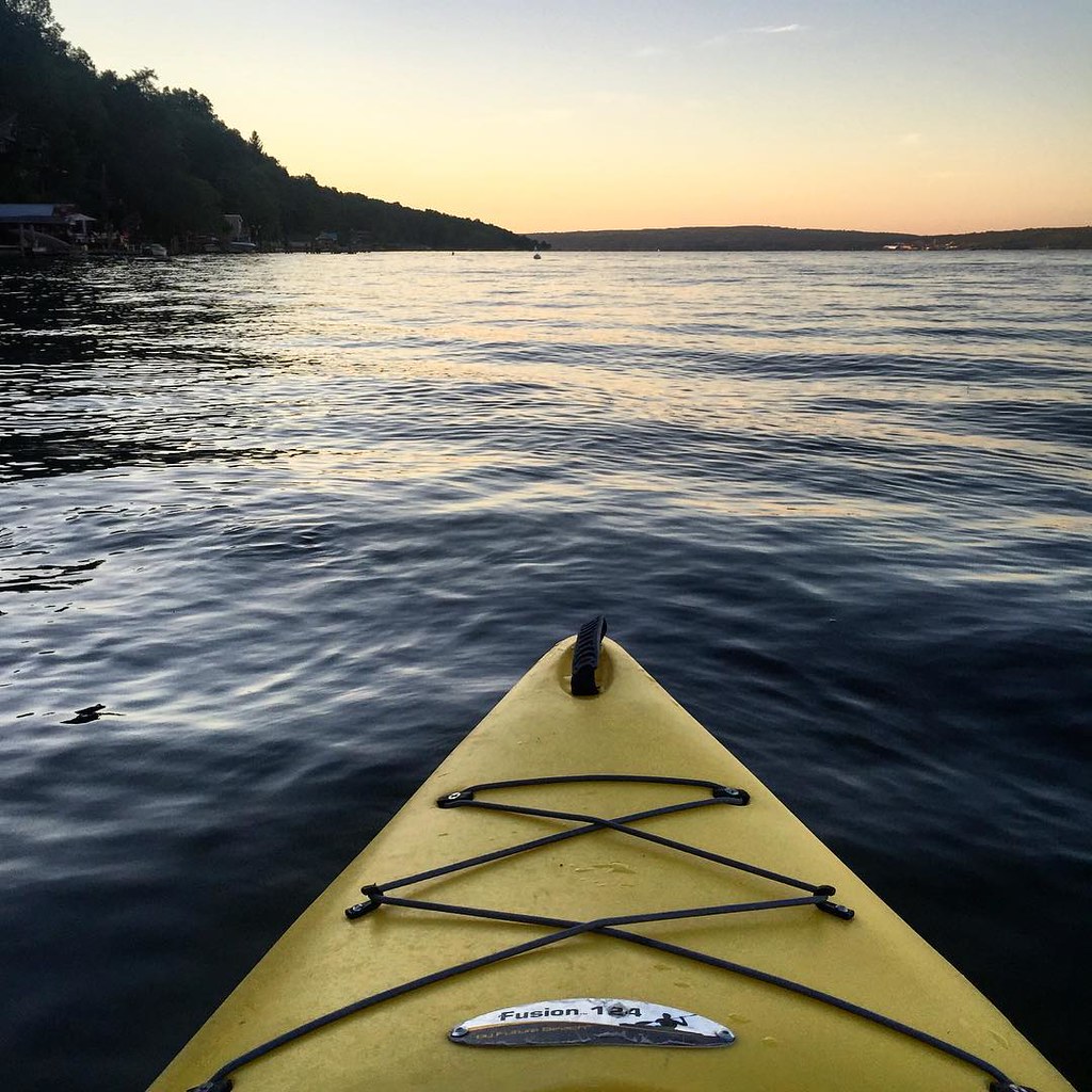 Kayaking at Sunset on Lake Cayuga Anne Ruthmann Flickr