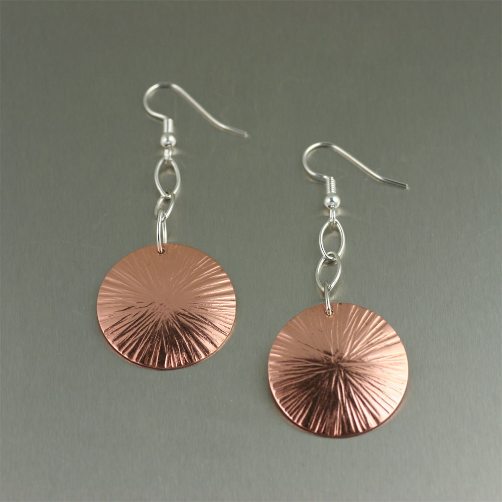 Chased Copper Disc Earrings Looking for a exclusive gift f… Flickr