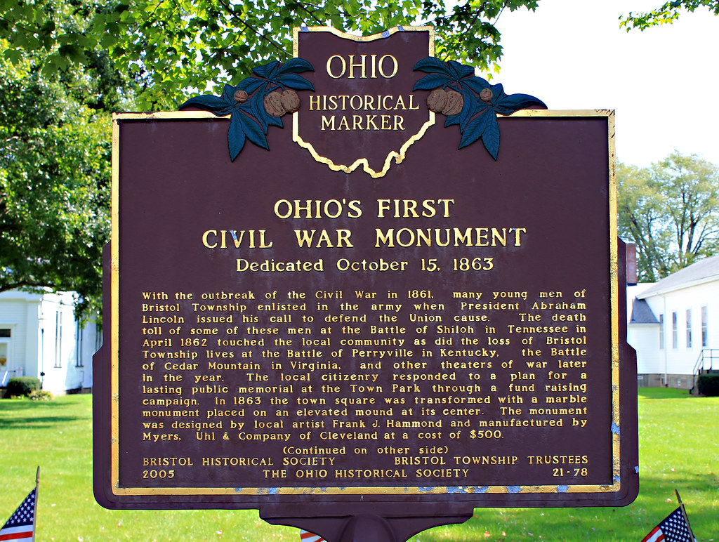Marker 2178 Ohio's First Civil War Monument Bristolville… Flickr