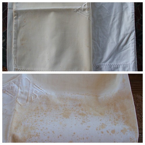 Vintage Textile Soak This is what some of my vintage pillo… Flickr