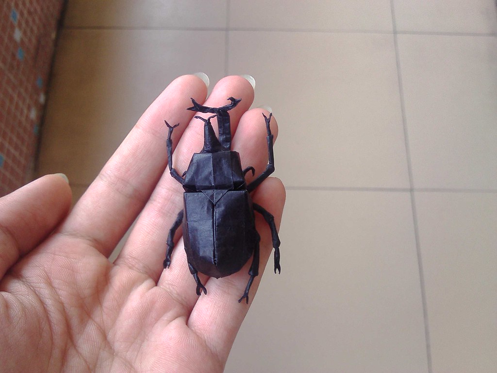Samurai helmet beetle by Robert J.Lang paper size20cm Rayly Flickr