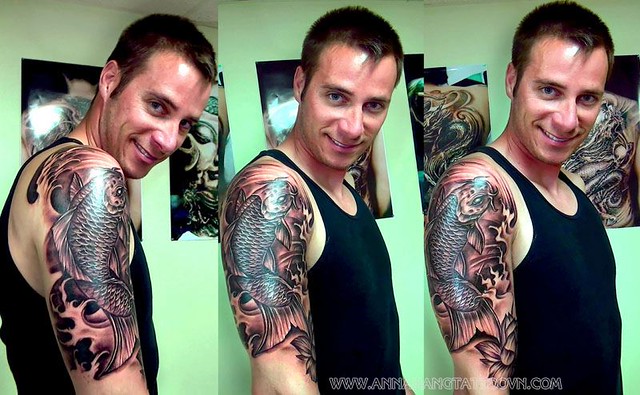 Black And Gray Koi Fish (Half Sleeve Tattoo) | Annahangtatto… | Flickr 395_x_640_jpg