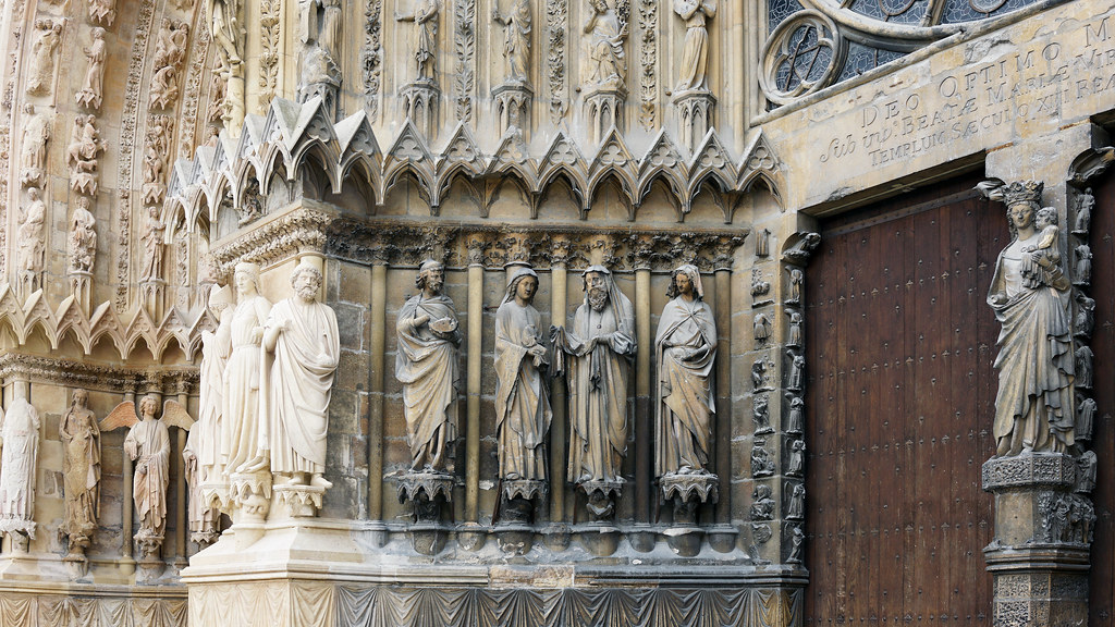 Reims Cathedral, left central jamb figures Cathédrale Notr… Flickr