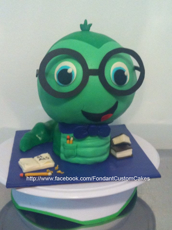 Bookworm cake Fondant Custom Cakes Flickr