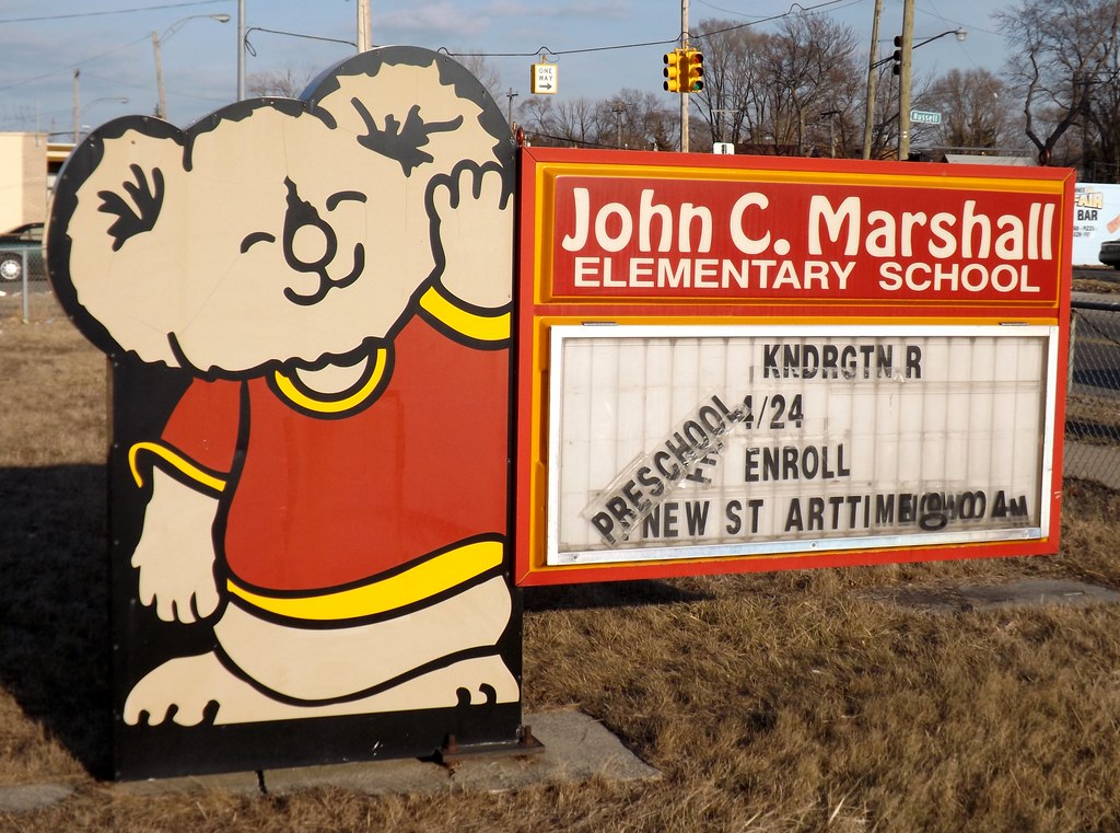 Sign John Marshall Elementary SchoolDetroit MI For reas… Flickr