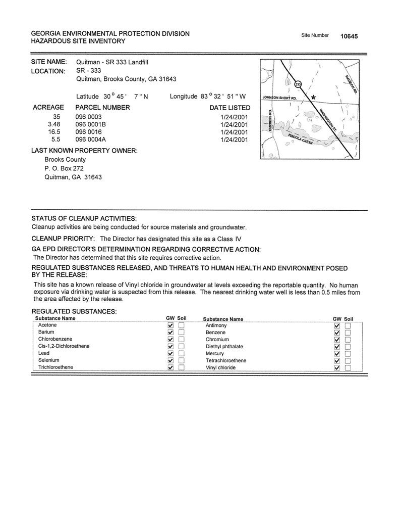 Quitman SR 333 GA EPD Landfill Hazardous Site 10645 Flickr