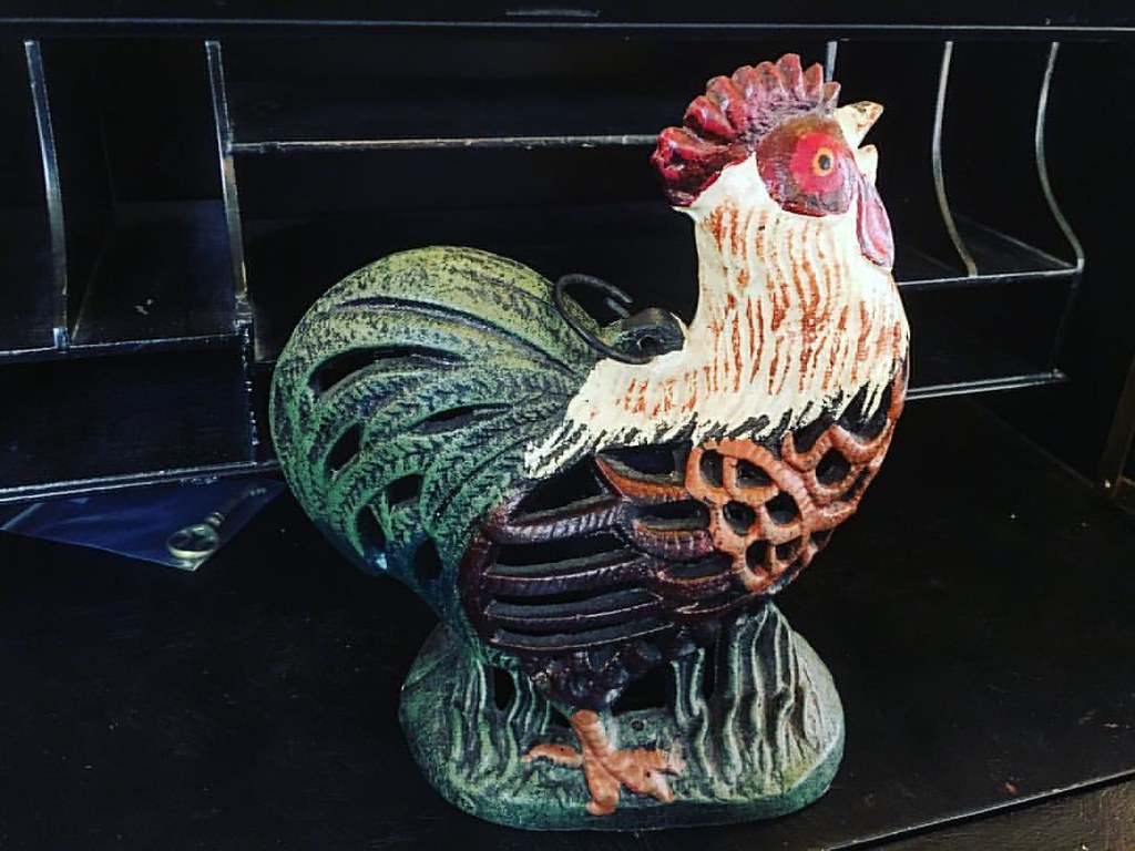 Cast Iron Rooster Candle Holder 38 9" Tall vintage vint… Flickr