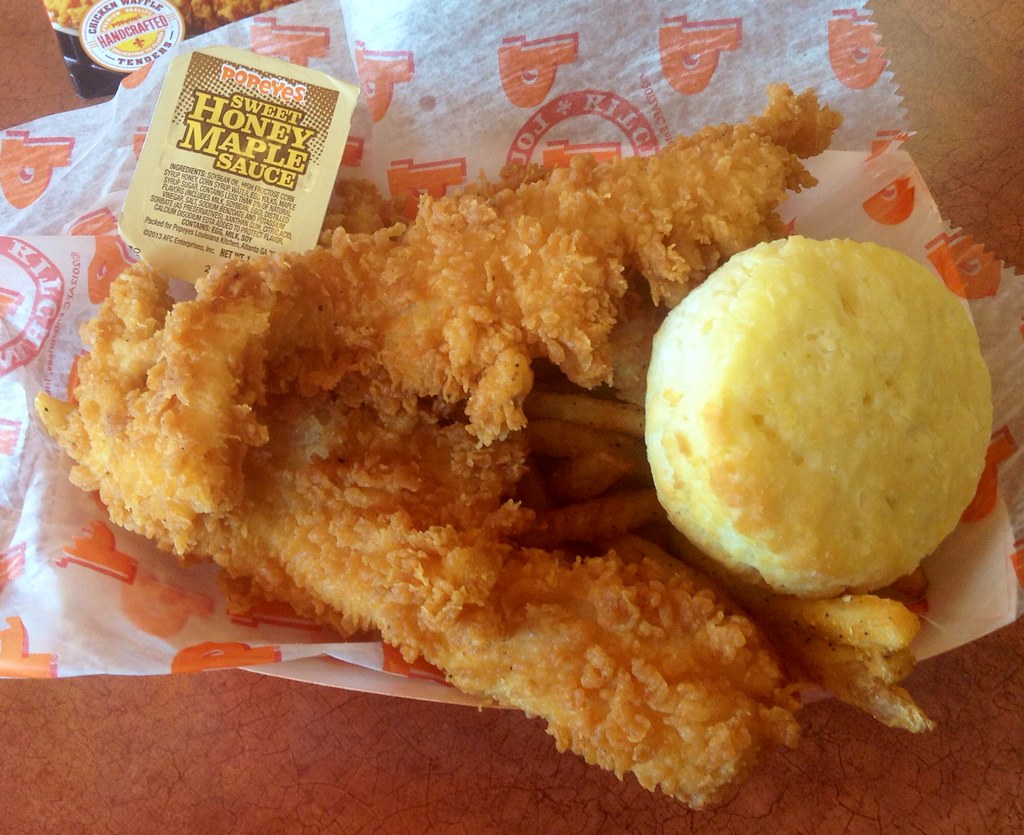 Popeye's "Chicken Waffle" Tenders Waffle batter different … Flickr