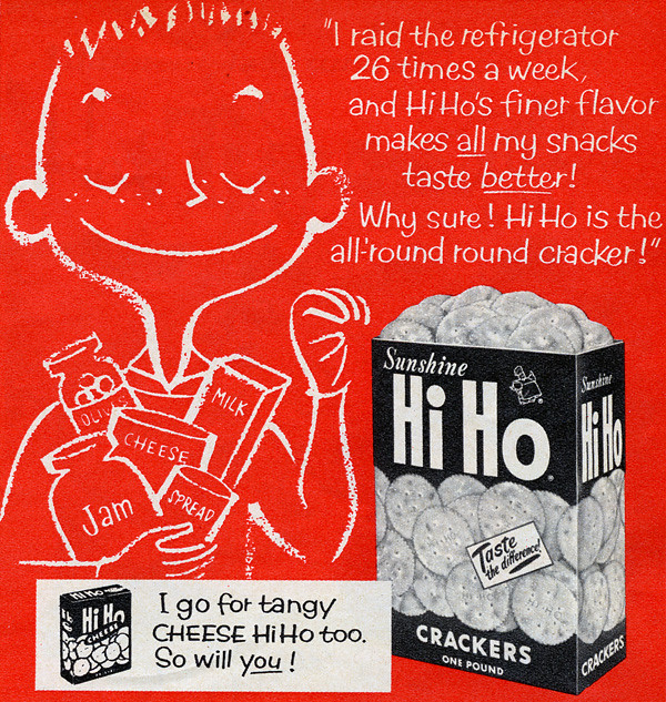 Sunshine Hi Ho Crackers Advertisement 1957 Roadsidepictures Flickr
