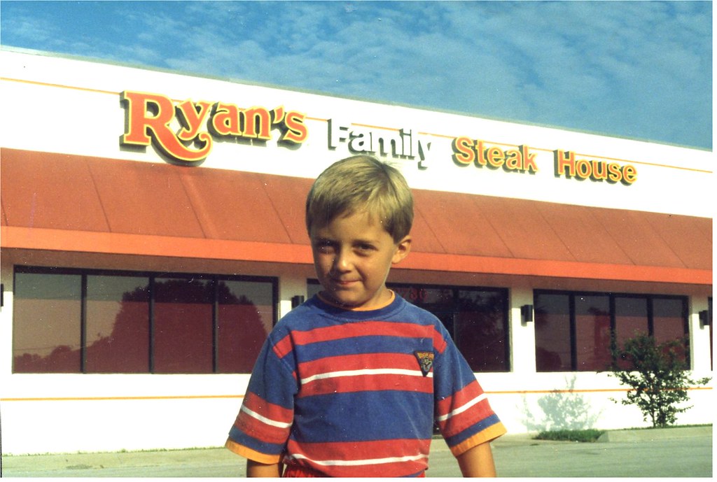 Ryan Crowell posing at a Ryan's Family Steak House Flickr