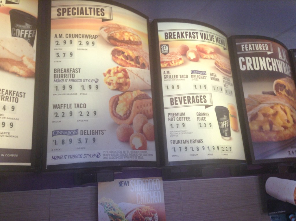 Taco Bell Breakfast Taco Bell Breakfast Menu Inside, Pics … Flickr
